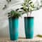 Glitzhome® Oversized Gradient Faux Ceramic Tall Plastic Planters, 2ct.
